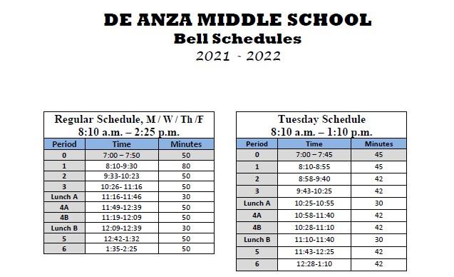 bell schedules